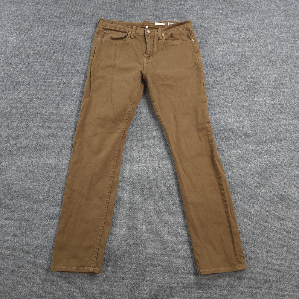 NOEND Denim Jeans Mens 33x32 Brown Slim Straight Stretch Casual Work Made In USA